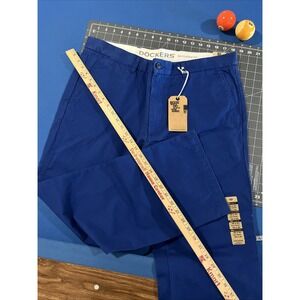 Dockers D3 Classic Fit Pants Mens 38x30 Royal Blue Khakis Flat Front - New